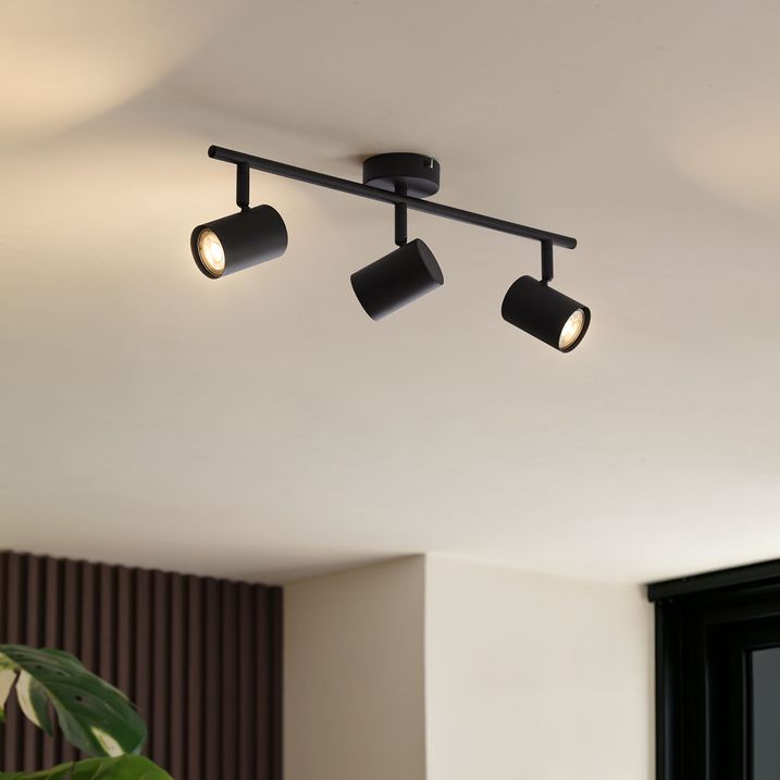 Foco moderno negro orientable de 3 luces - Jeana