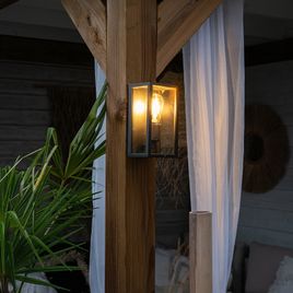 Industriële wandlamp zwart 26 cm IP44  - Charlois