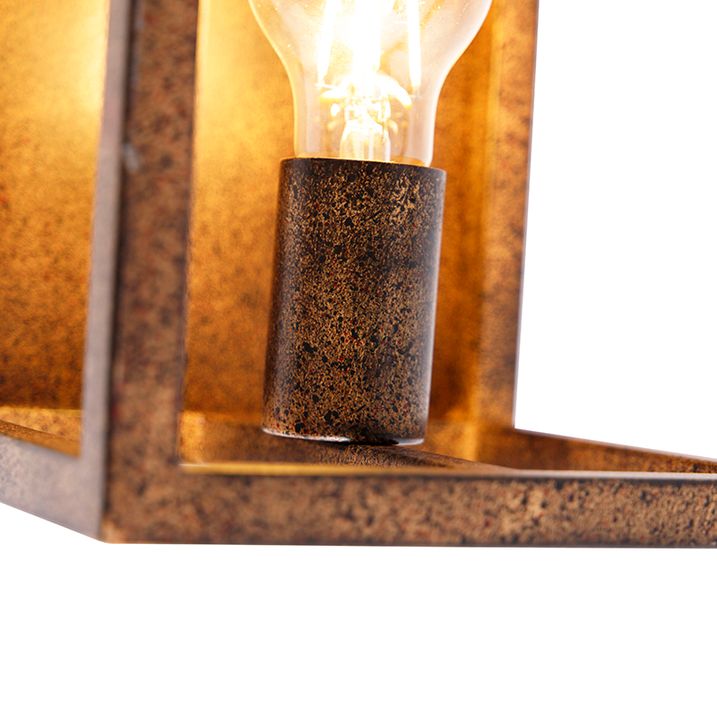 Industriële wandlamp roestbruin - Cage