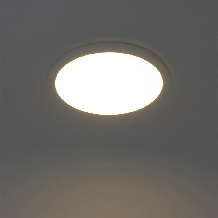 Stropné svietidlo biele 40 cm okrúhle vrátane LED 3-stupňové stmievateľné IP44 - Steve