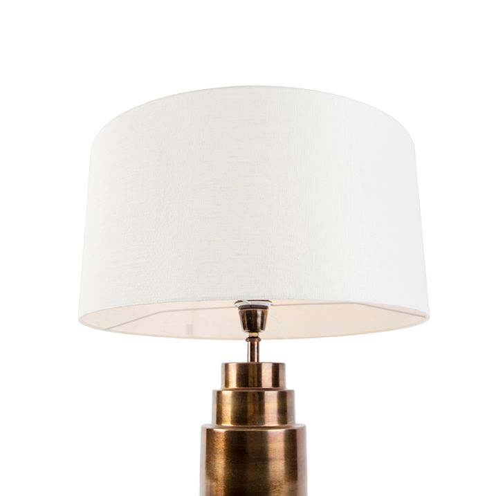 Stolní lampa v Art Deco stylu s stínítkem bílým 50 cm - Bruut