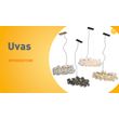 Hanglamp-zwart-met-opaal-glas-8-lichts-langwerpig---Uvas