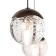 Designerska-lampa-wisząca-w-kolorze-ciemnego-brązu-z-przezroczystym-szkłem,-12-świateł---Inge