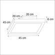 Négyzetes-mennyezeti-lámpa-króm-45-cm-LED-del-IP44---Flat