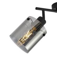 Foco-de-teto-de-design-preto-com-vidro-fumê-2-luzes---Domo