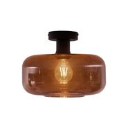 Retro-plafondlamp-zwart-met-brons-glas---Bizle