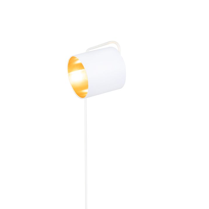 Moderne vloerlamp wit met goud - Lofty