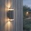 Moderná-vonkajšia-nástenná-lampa-štvorcová-2-svetlo-tmavosivá---Fox