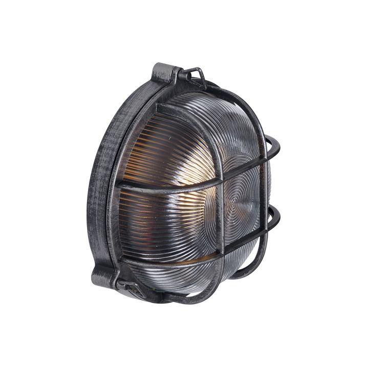 Candeeiro de Parede Exterior Prateado Redondo IP44 - Noutica