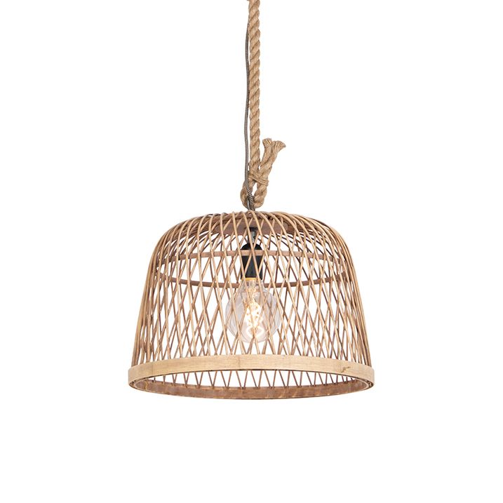 Country Style Pendant Lamp Rope with Rattan - Calamus