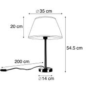 Lampe-de-table-classique-en-acier-avec-abat-jour-plissé-blanc-35-cm---Simplo