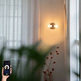 Smart baderomsvegglampe svart IP44 2-lys inkl. Zigbee G9 - Bath