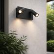 Lampada-da-parete-per-esterni-moderna-nera-con-LED-2-luci-IP54---Simon