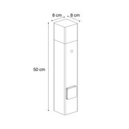 Modern-kültéri-oszlopos-lámpa-fekete-füstüveggel-50-cm-alkonyatérzékelővel-IP44---Denmark