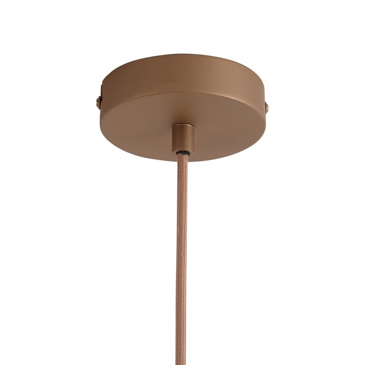 Design hanglamp donker brons met amberkleurig glas - Kemner