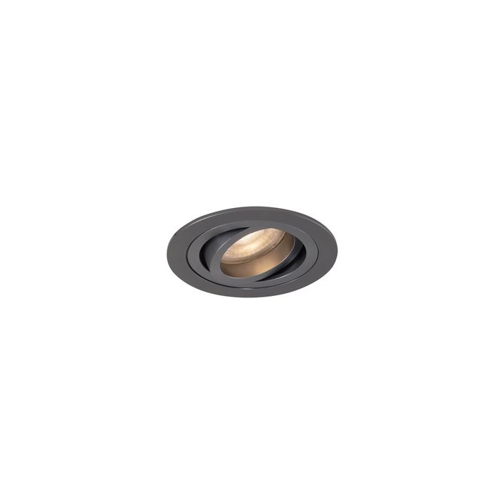 Moderne inbouwspot gunmetal GU10 50mm rond kantelbaar - Rondoo