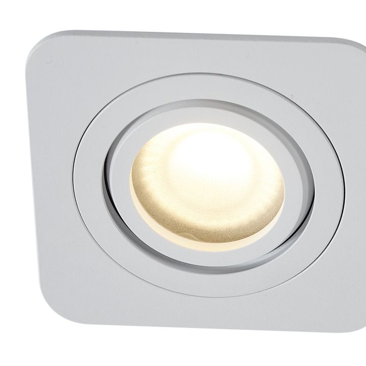 Afgeronde inbouwspot wit GU10 50mm draaibaar en kantelbaar IP44 - Alberto