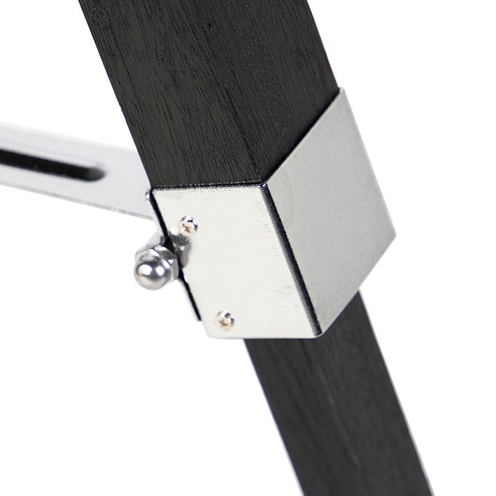 Podna lampa na tronošcu crna sa 45cm platnenim abažurom tamno sive boje