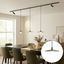 Moderni-sistem-šinske-rasvjete-crni-sa-2-reflektora-i-3-viseće-lampe-zelene-1-fazni---Slimline-Uzzy-Panzi