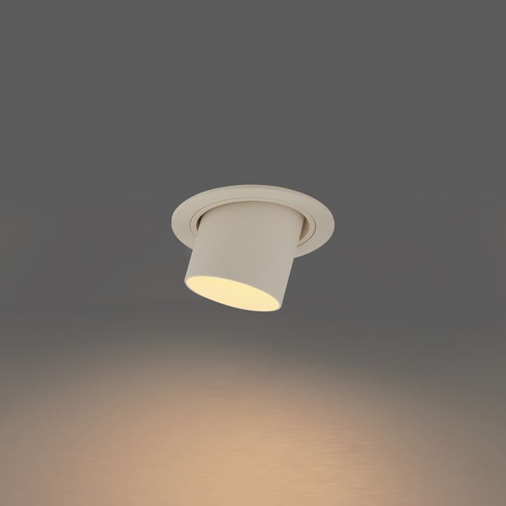 Set van 6 inbouwspots beige GU10 50mm rond draai- en kantelbaar - Installa
