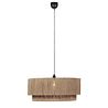 Japandi závesná lampa čierna s hnedým lanom 60cm - Smilla