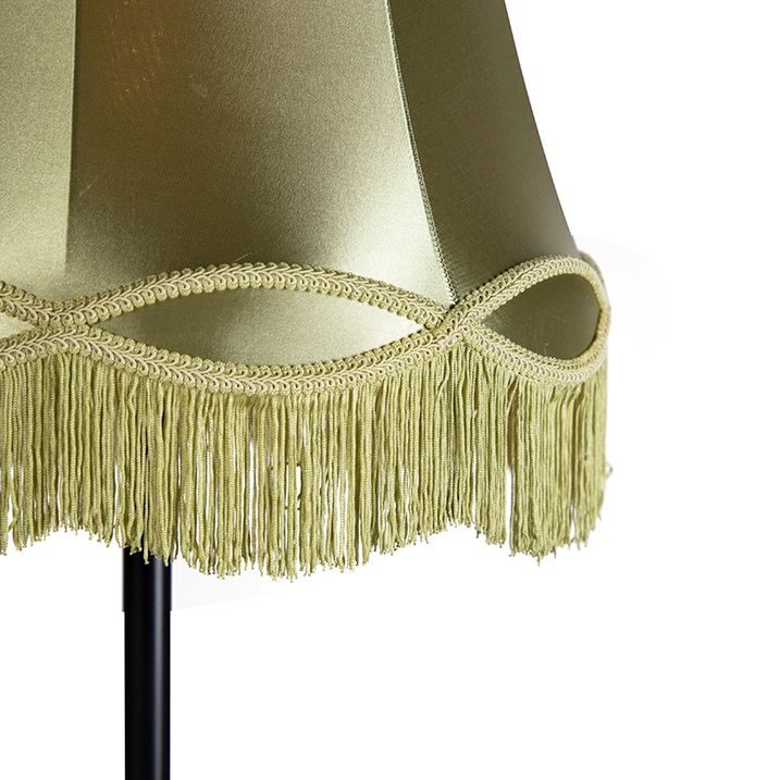 Retro gulvlampe sort med mormorskjær grønn 45 cm - Simplo