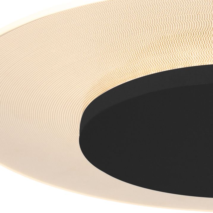 Moderne plafondlamp wit met zwart 42cm incl. LED - Lido