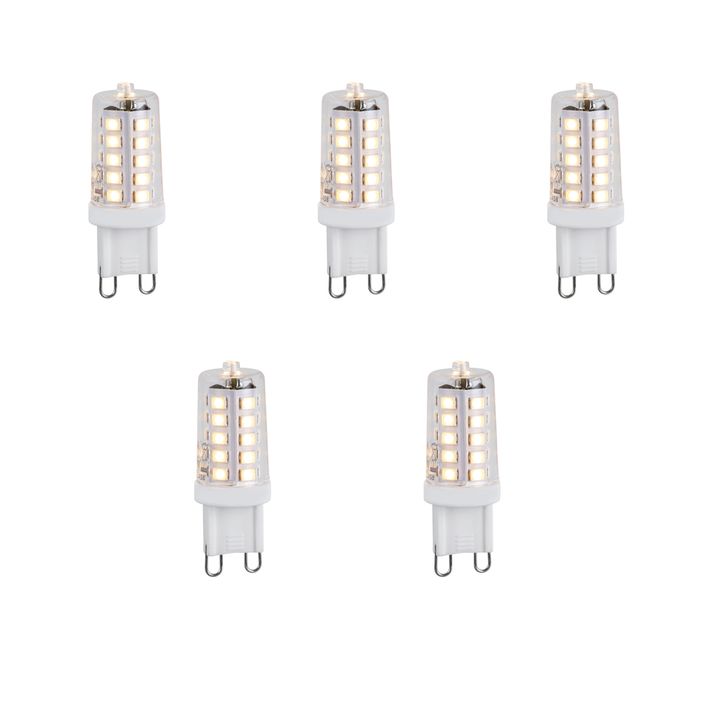 Conjunto de 5 lâmpadas LED reguláveis G9 1,2W 100lm 2700K