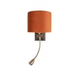 Nástenná-lampa-bronzová-s-flexibilným-ramenom-a-oranžovým-tienidlom-so-zlatým-interiérom-18cm---Brescia-Combi