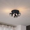 Modern Ceiling Spotlight Black with Round Smoked Glass 3-Light - Teddy