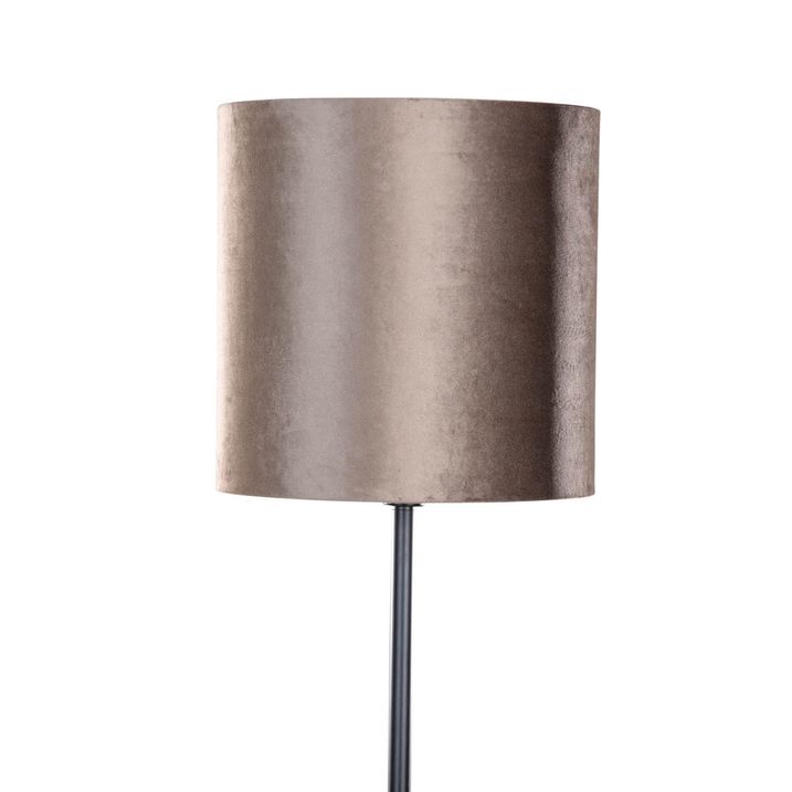 Podna lampa crna sa smeđom plišanom nijansom 40cm - Simplo