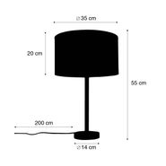 Classic-Table-Lamp-Brass-with-Light-Grey-Lampshade-35-cm---Simplo