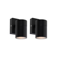Set-of-2-Outdoor-Wall-Light-Black-Stainless-Steel-IP44---Solo