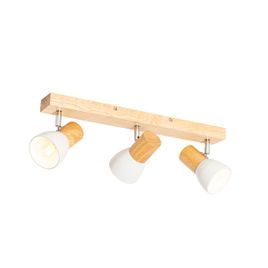Faretto da soffitto in legno con bianco orientabile 3 luci - Thorin