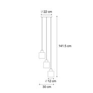 Moderna-viseća-lampa-crna-sa-dimnim-staklom-3-svetla---Dame