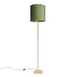 Lampă-de-podea-botanică-din-alamă-cu-abajur-verde-40-cm---Simplo