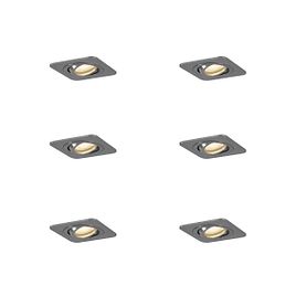 Komplet 6 okroglih vgradnih reflektorjev Gunmetal GU10 50mm nastavljiv IP44 - Alberto