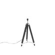 Podna-lampa-na-tronošcu-crna-sa-45cm-platnenim-abažurom-tamno-sive-boje