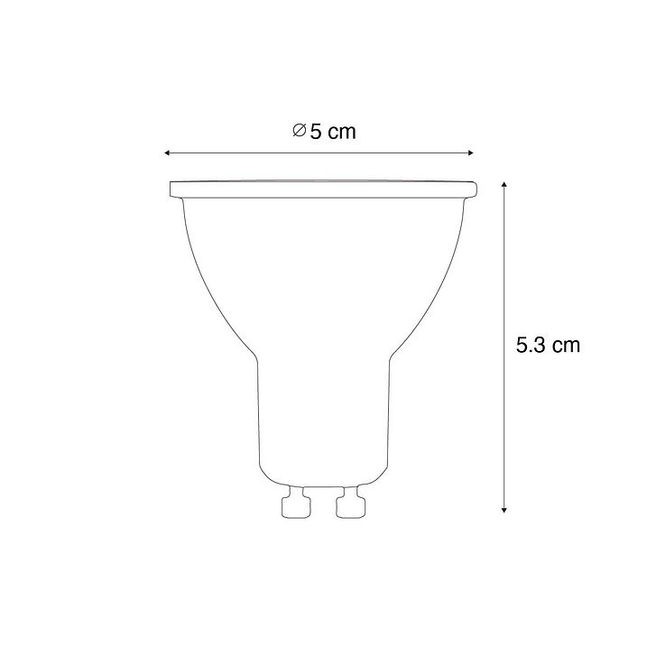Set di 5 lampadine LED GU10 dimmerabili 50mm Honey Rate 6W 400 lm 3000K