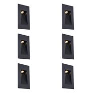 Set-me-6-Llampa-Moderne-të-Fshehura-Muri,-të-Zeza-7-cm,-Përfshirë-LED-IP65---Trem