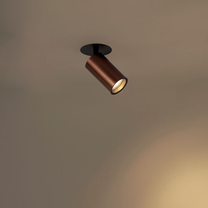 Modern Recessed Spotlight Dark Bronze GU10 50mm IP44 - Chels