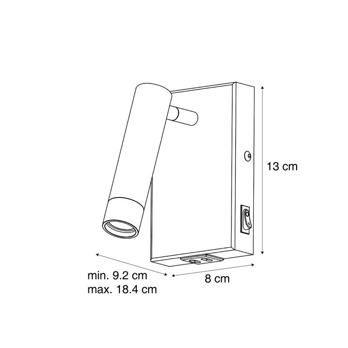 Moderné nástenné svietidlo béžové nastaviteľné s USB-C - Croft