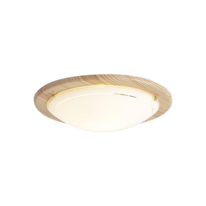 Plafonnier classique naturel avec verre blanc - Mesiac
