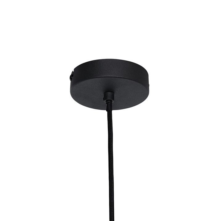 Vzhodna viseča svetilka črna z naravnim bambusom 30 cm - Pua