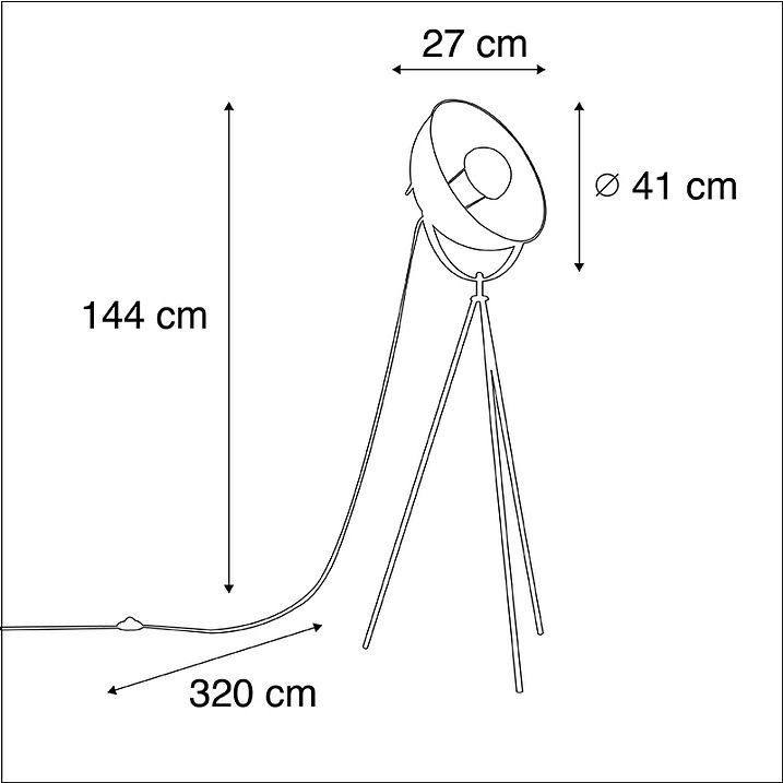 Industriell golvlampa med stativ svart - Magna 40 Eglip
