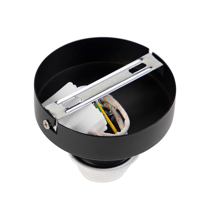 Ceiling Light With Velours Shade Blue with Gold 20 cm - Combi Black