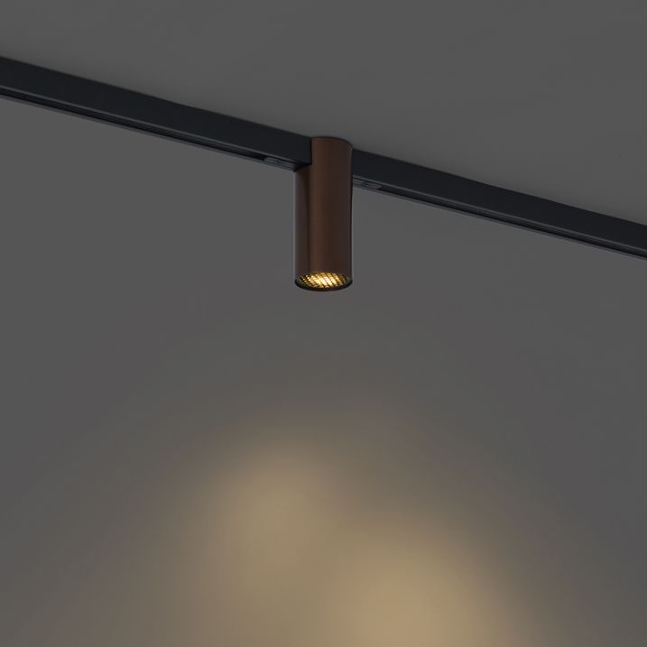 Moderner Strahler Dunkelbronze für Schienensystem 1-phasig GU10 35mm - Slimline Nubee Honey