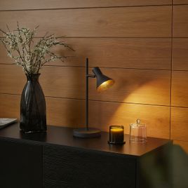 Lampă de masă modernă neagră cu auriu 1 lumină - Magno