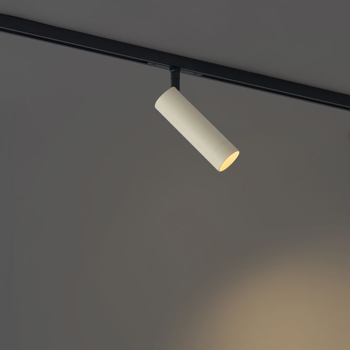 Modernus smėlio spalvos prožektorius su juoda spalva, skirtas 1 fazės bėgių sistemai GU10 35 mm - Slimline Uzzy