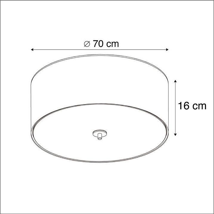 Pametna stropna svetilka taupe 70 cm, vključno s 6 WiFi žarnicami A60 - Drum Jute